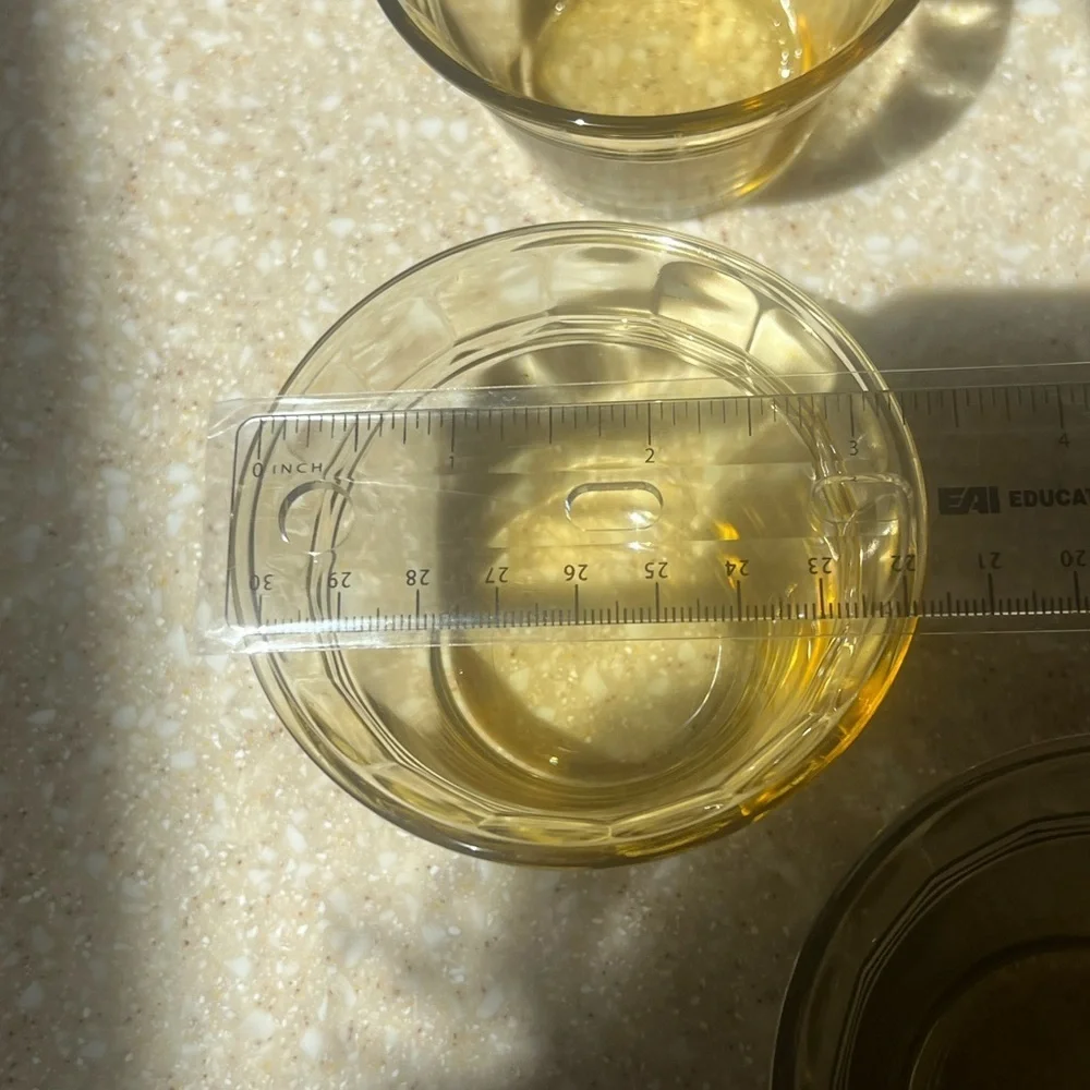 Vintage Amber yellow Pudding Cups marked Mexico